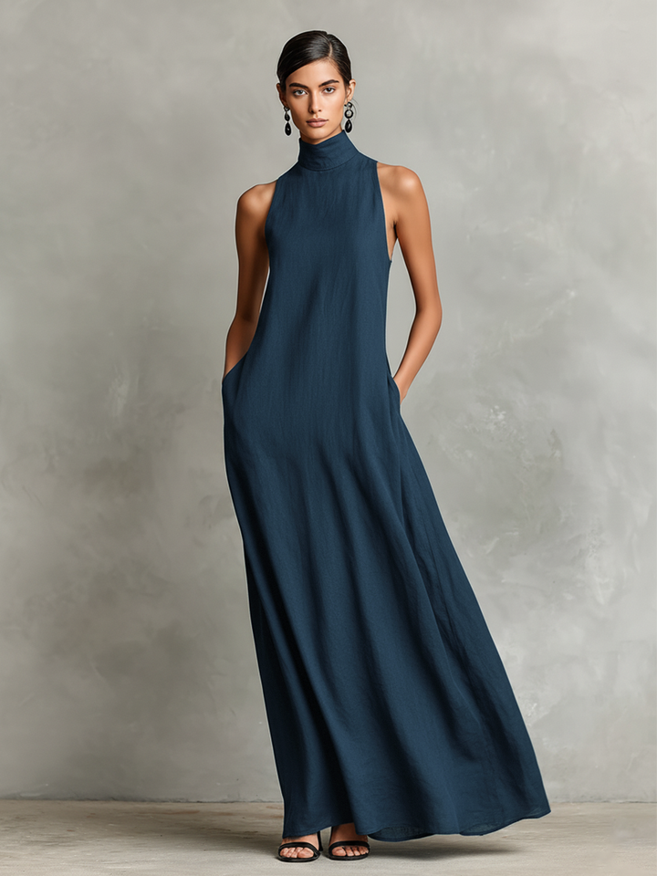 Robe Longue à Poches Latérales