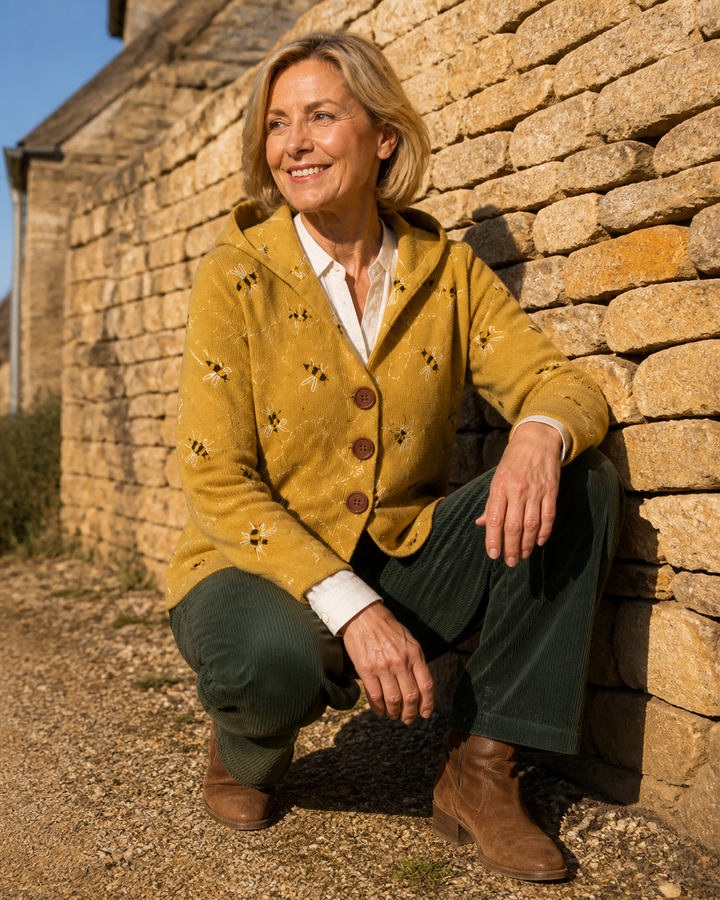 Cardigan à capuche Honeybee imprimé abeilles