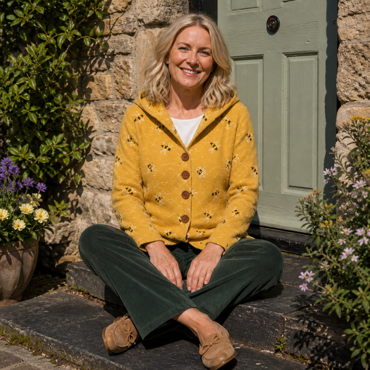 Cardigan à capuche Honeybee imprimé abeilles