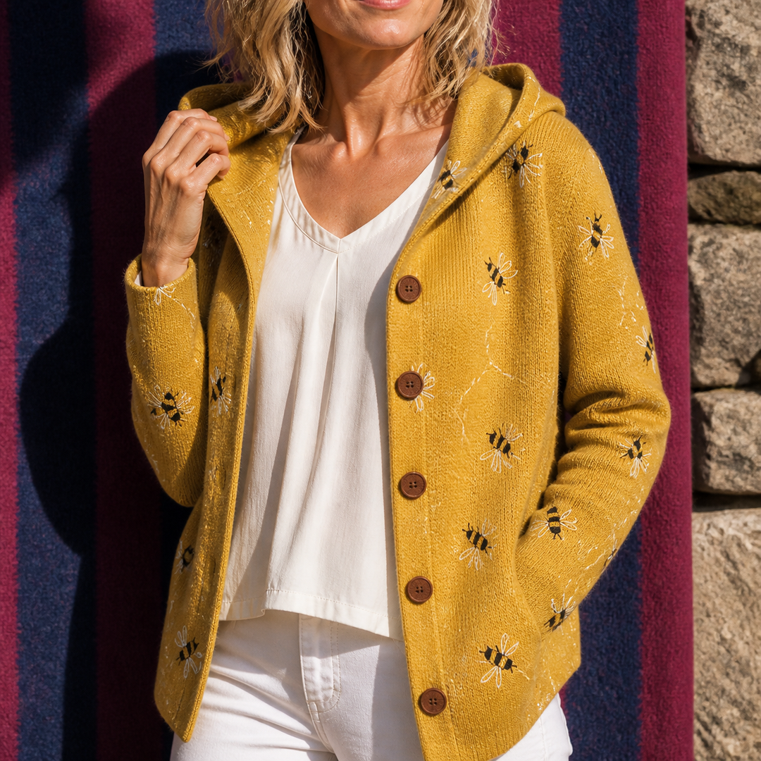 Cardigan à capuche Honeybee imprimé abeilles