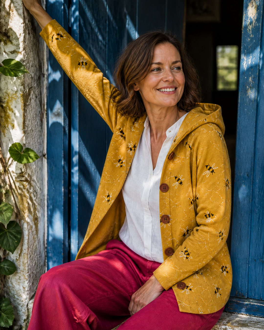 Cardigan à capuche Honeybee imprimé abeilles