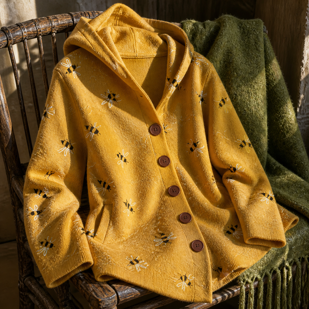 Cardigan à capuche Honeybee imprimé abeilles