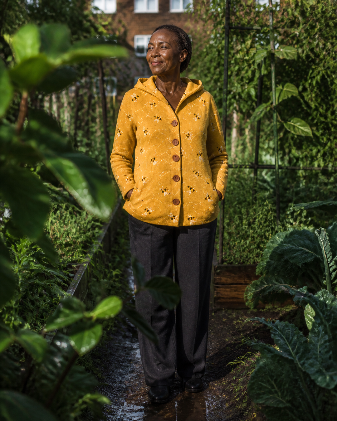 Cardigan à capuche Honeybee imprimé abeilles
