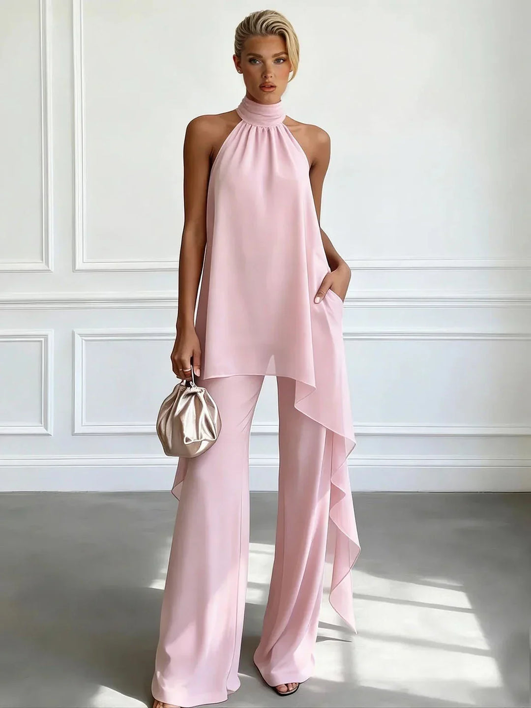 Ensemble Pantalon Élégant Dos-Nu
