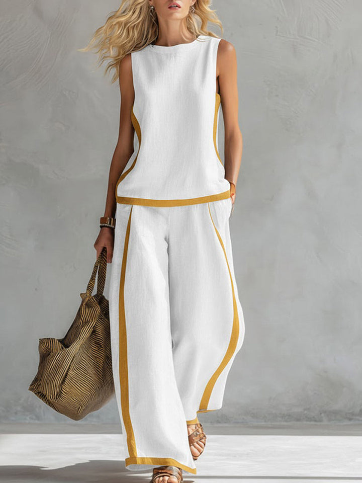 Ensemble Haut Sans Manches et Pantalon Large