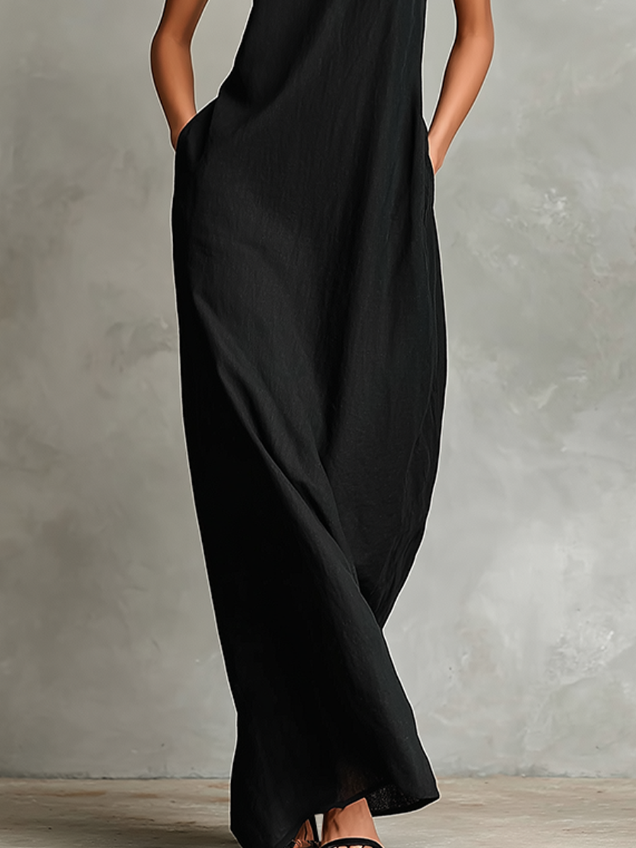 Robe Longue à Poches Latérales