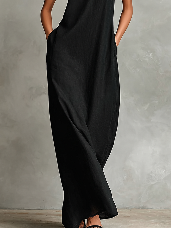 Robe Longue à Poches Latérales