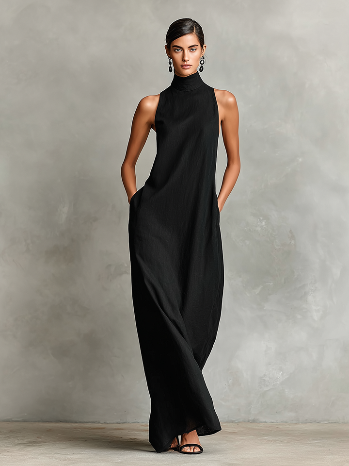 Robe Longue à Poches Latérales