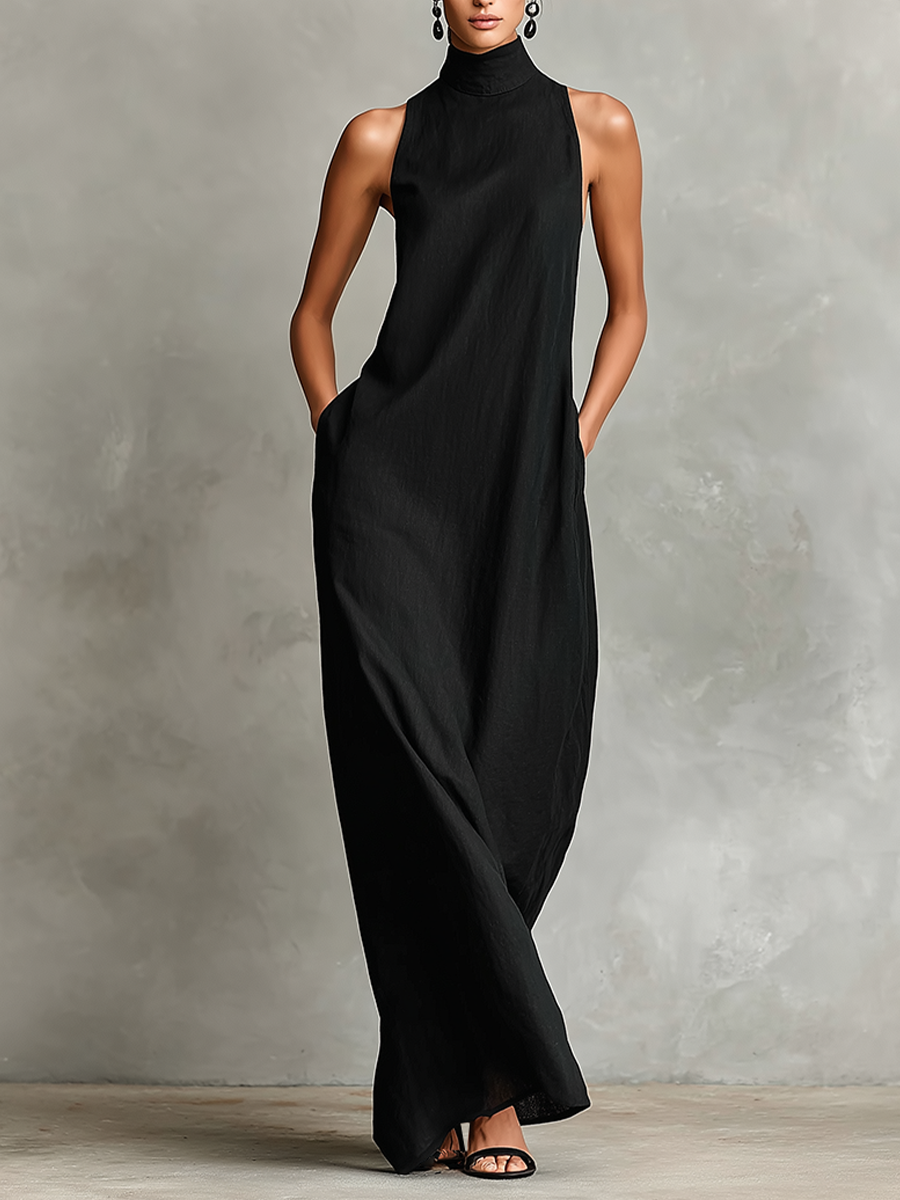 Robe Longue à Poches Latérales