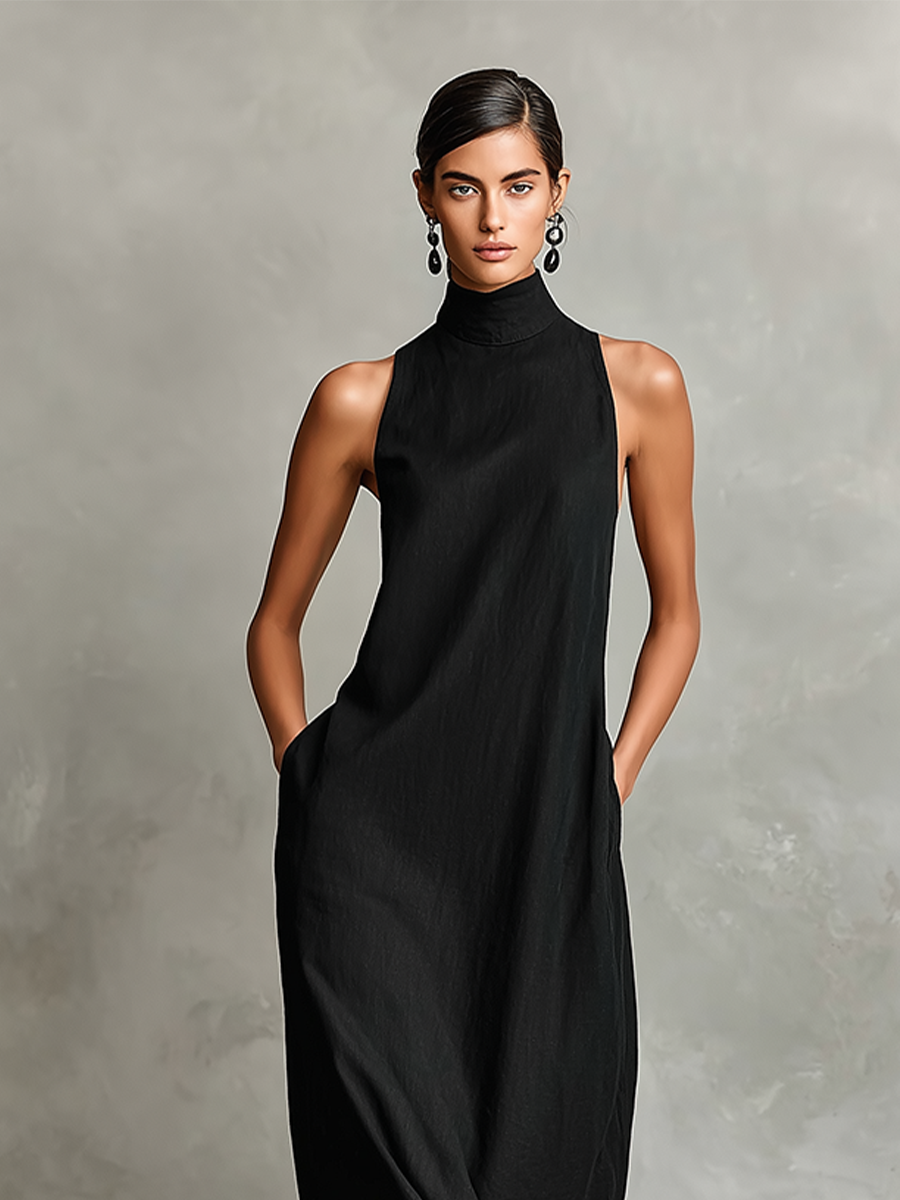 Robe Longue à Poches Latérales
