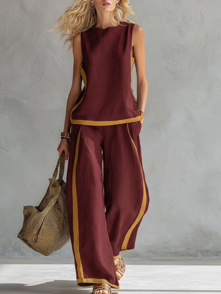 Ensemble Haut Sans Manches et Pantalon Large
