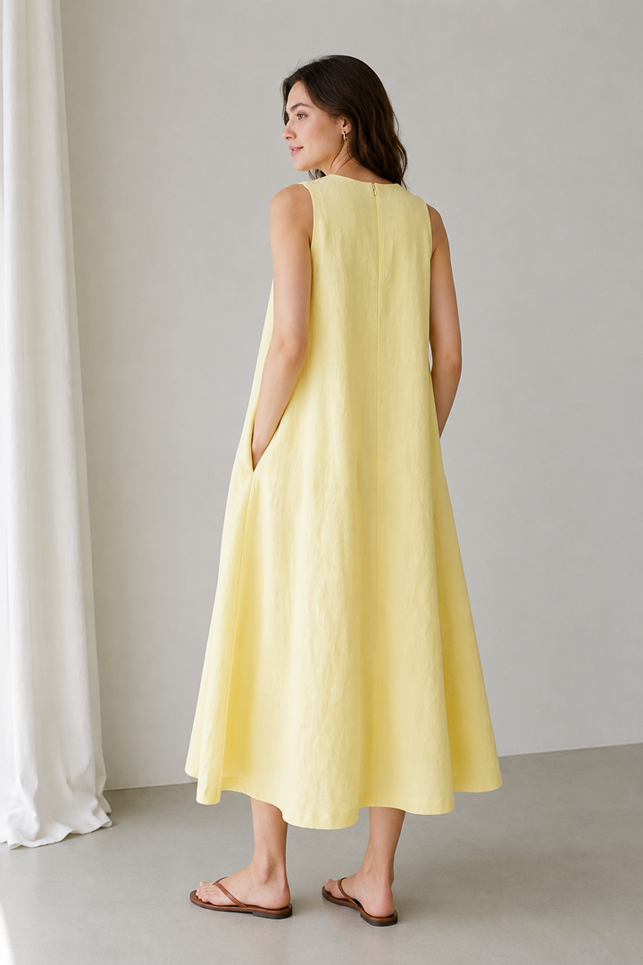 Robe midi ample sans manches