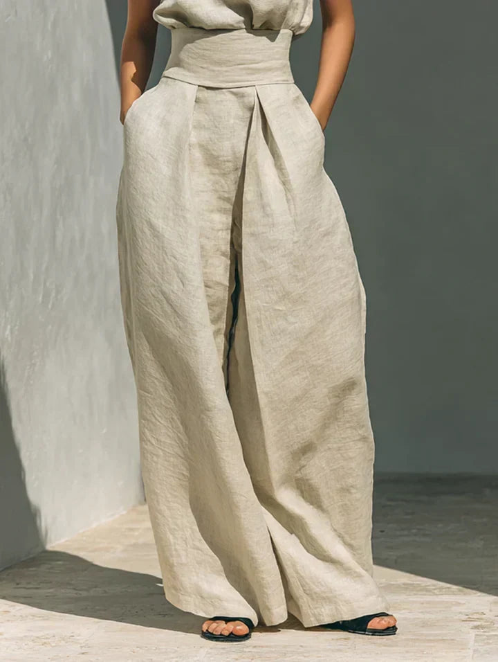Ensemble Chemisier Sans Manches et Pantalon Large