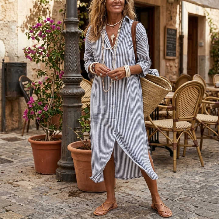 Robe Chemise Rayée Élégante