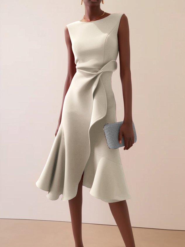 Robe Midi Trapèze Sans Manches