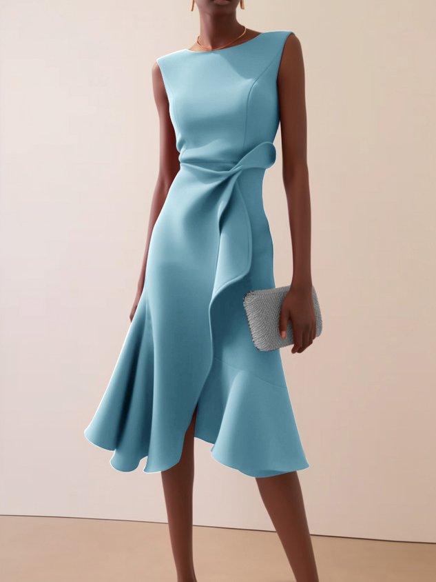 Robe Midi Trapèze Sans Manches