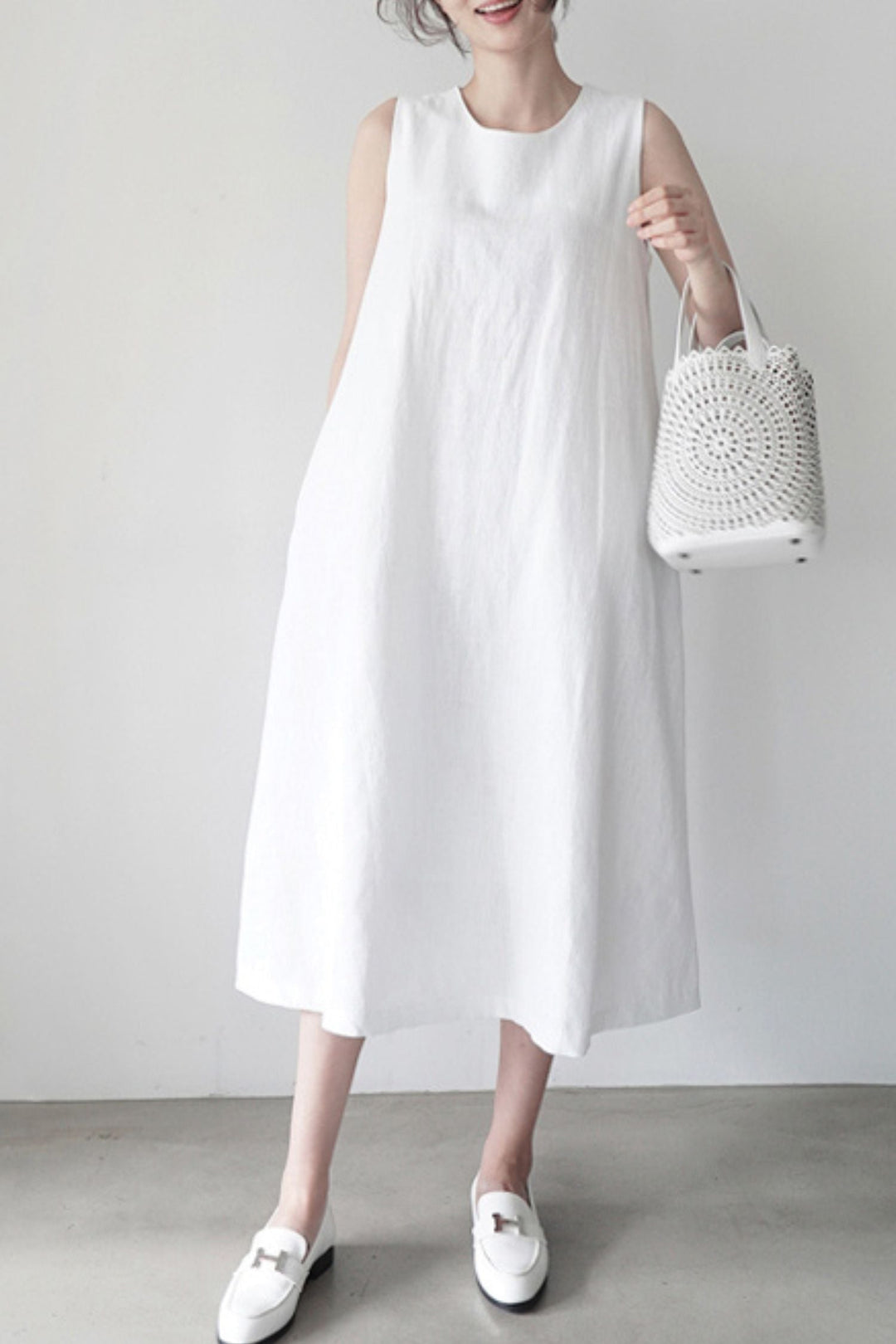 Robe midi ample sans manches