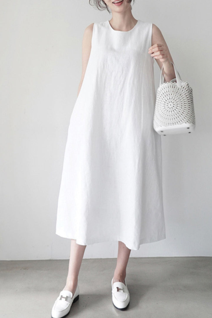 Robe midi ample sans manches
