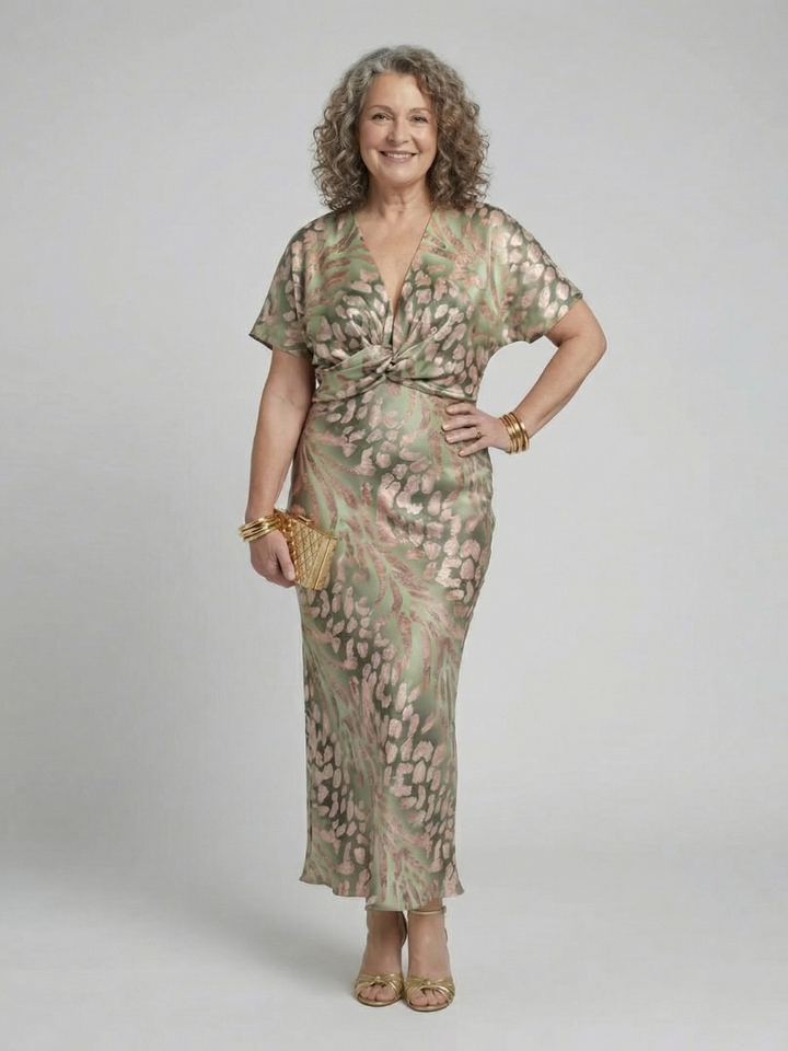Robe Midi Coralie Motif Abstrait
