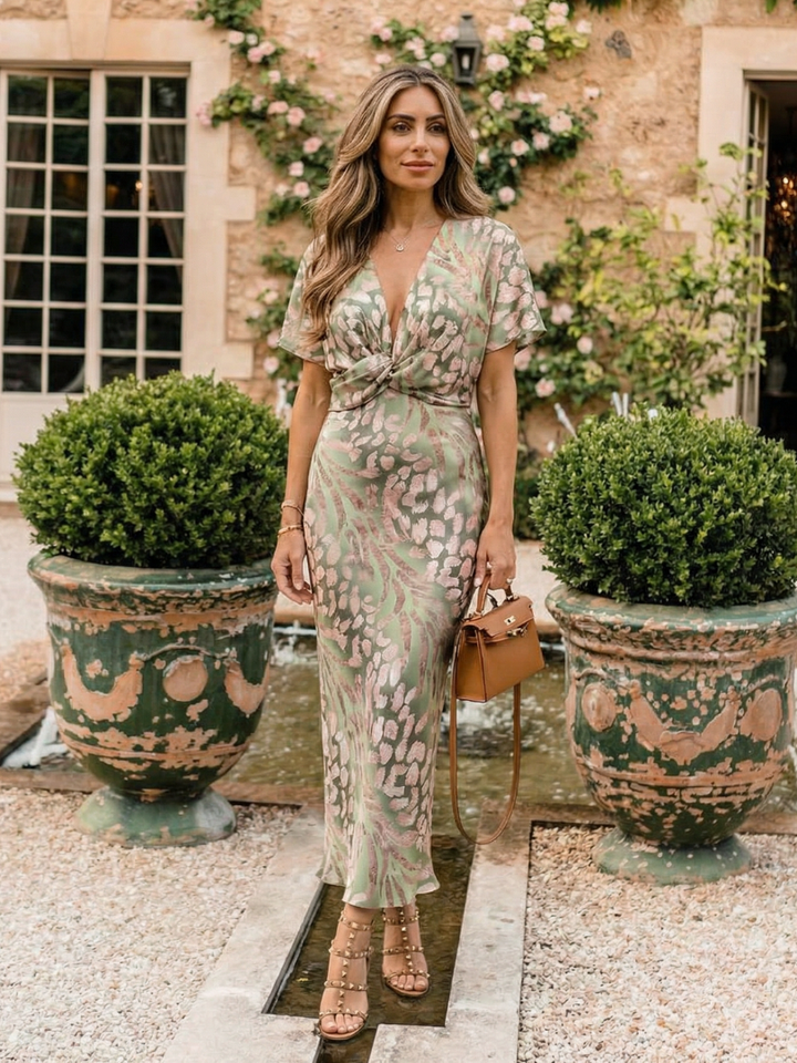 Robe Midi Coralie Motif Abstrait