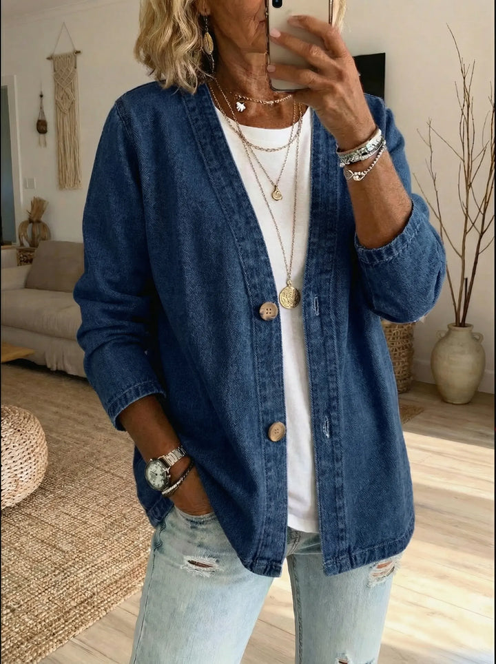 Cardigan en jean boutonné classique