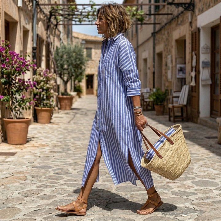 Robe Chemise Rayée Élégante