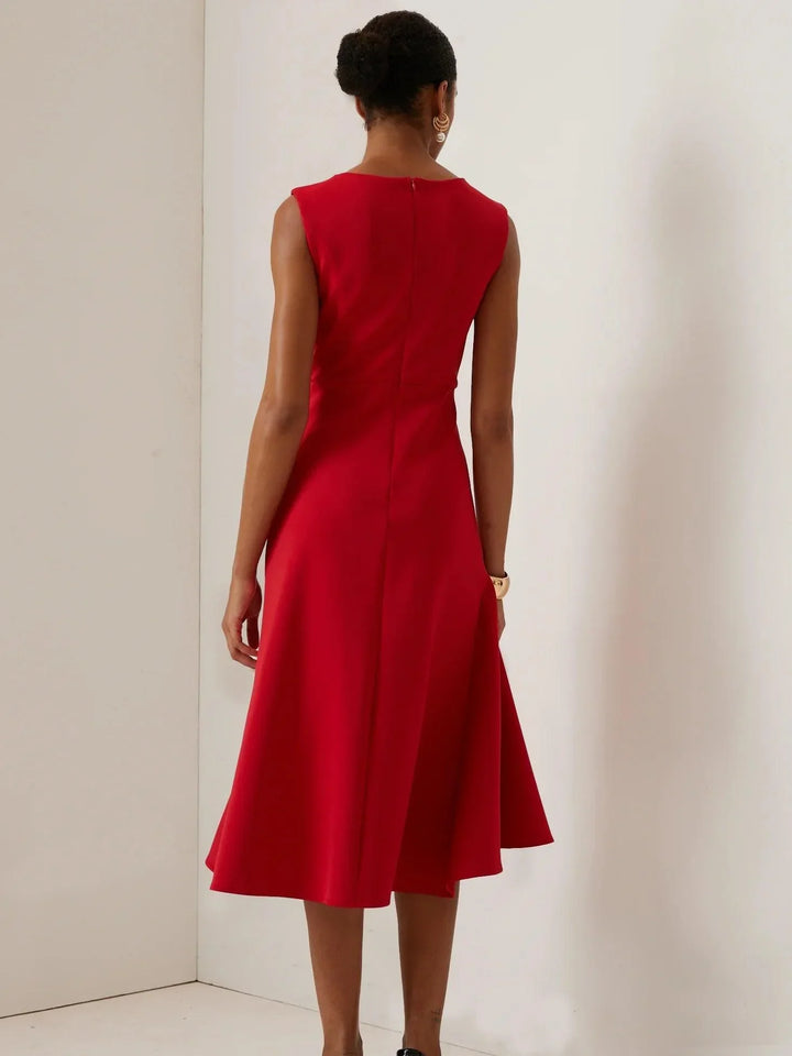Robe Midi Trapèze Sans Manches