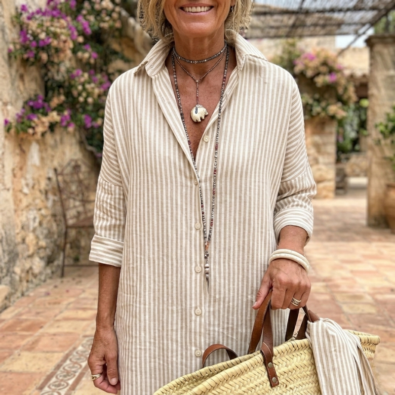 Robe Chemise Rayée Élégante