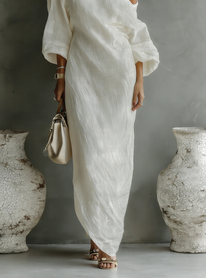 Robe Longue Blanche Une Épaule
