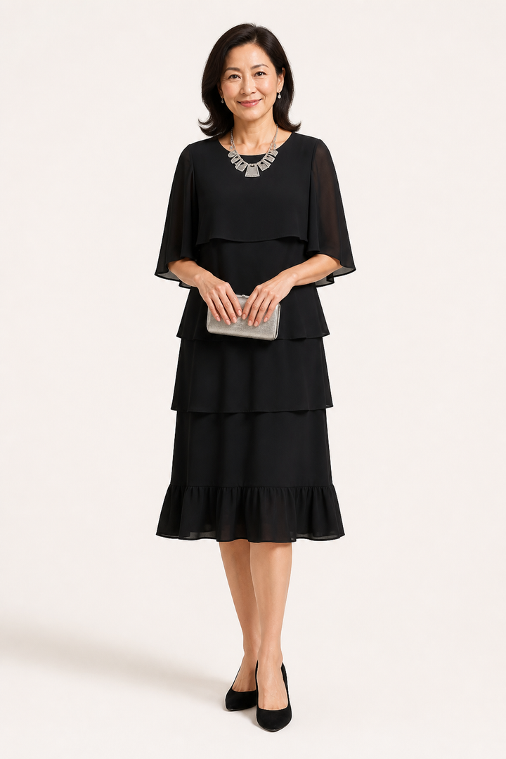 Robe Midi Anna à Volants Élégante