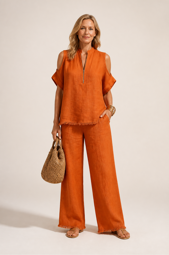 Ensemble Pantalon Bernadette Col Zippé