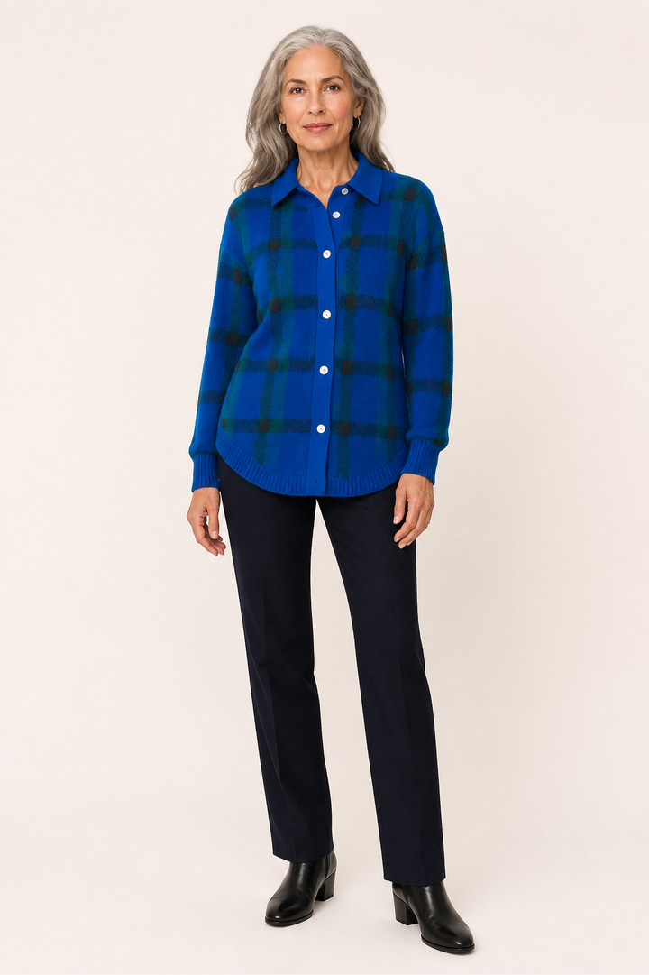 Cardigan Camille à carreaux