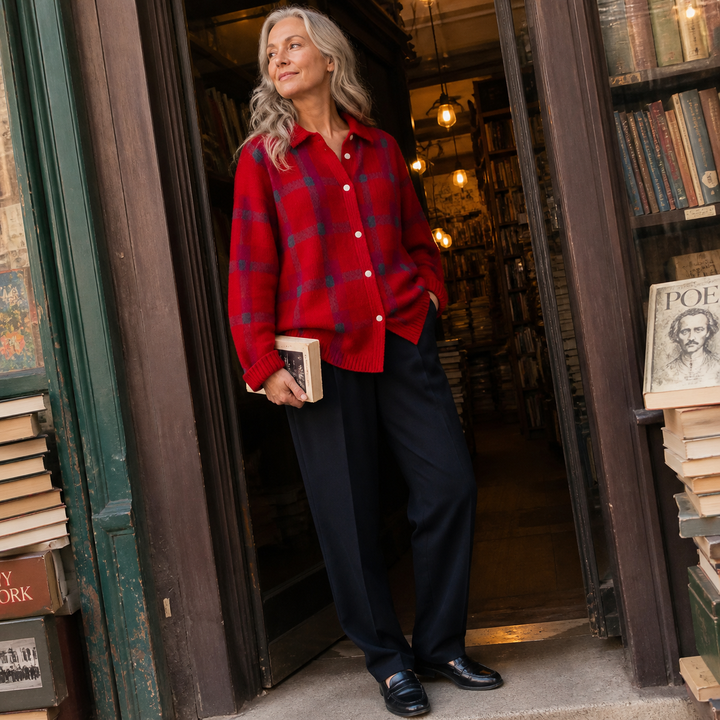 Cardigan Camille à carreaux
