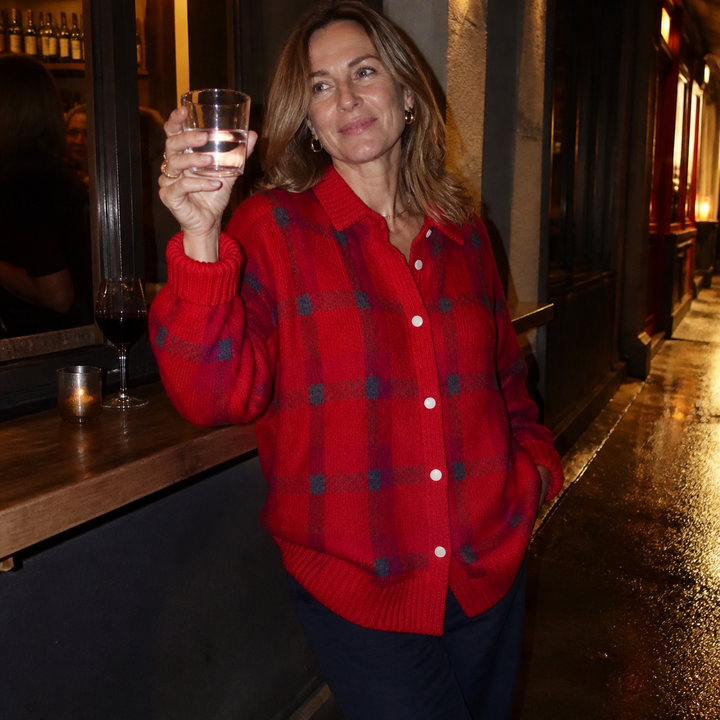 Cardigan Camille à carreaux