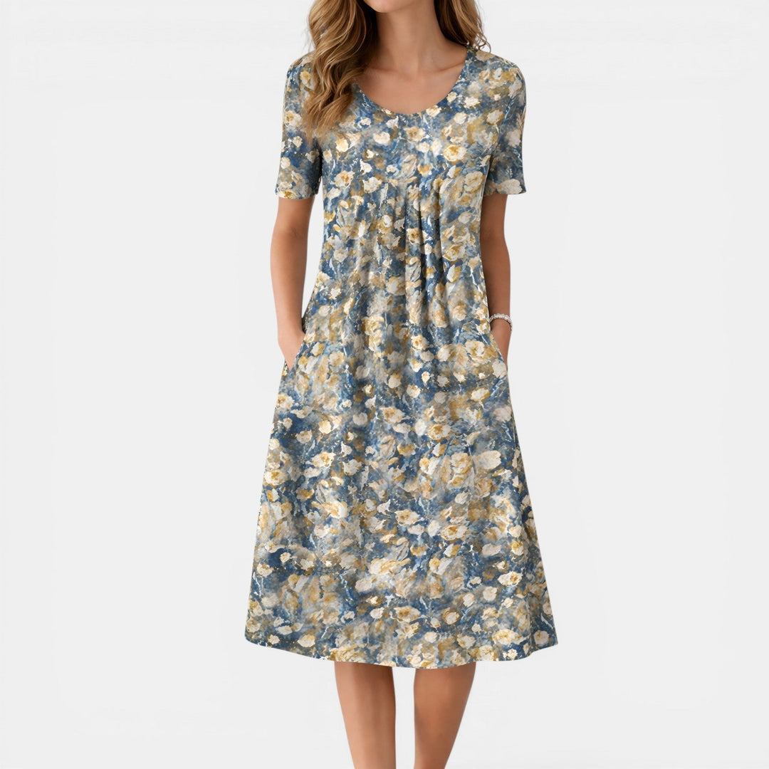 Robe Midi à Manches Courtes