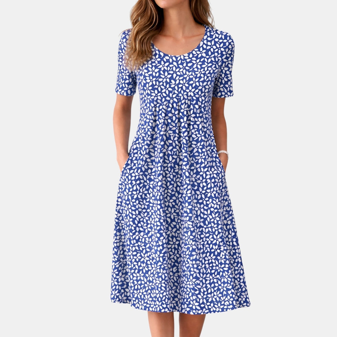 Robe Midi à Manches Courtes