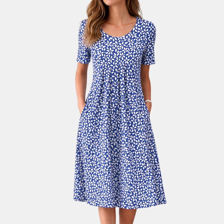 Robe Midi à Manches Courtes