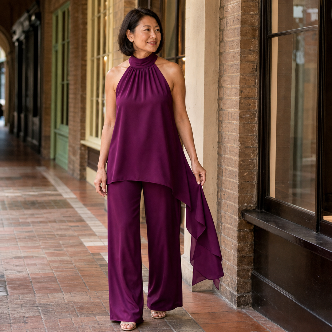 Ensemble Pantalon Élégant Dos-Nu