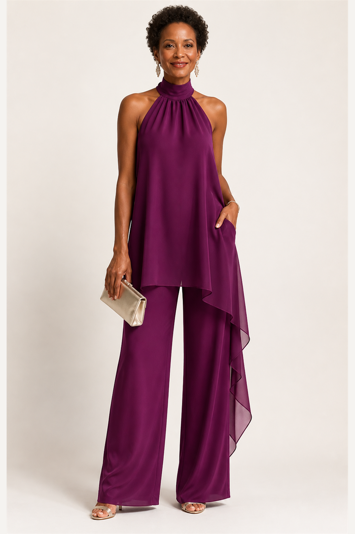 Ensemble Pantalon Élégant Dos-Nu