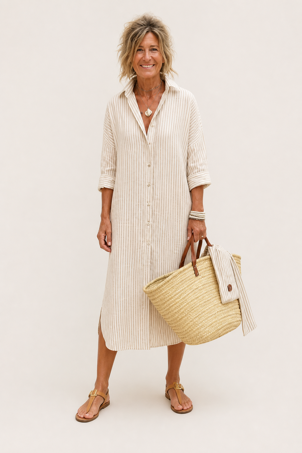 Robe Chemise Rayée Élégante