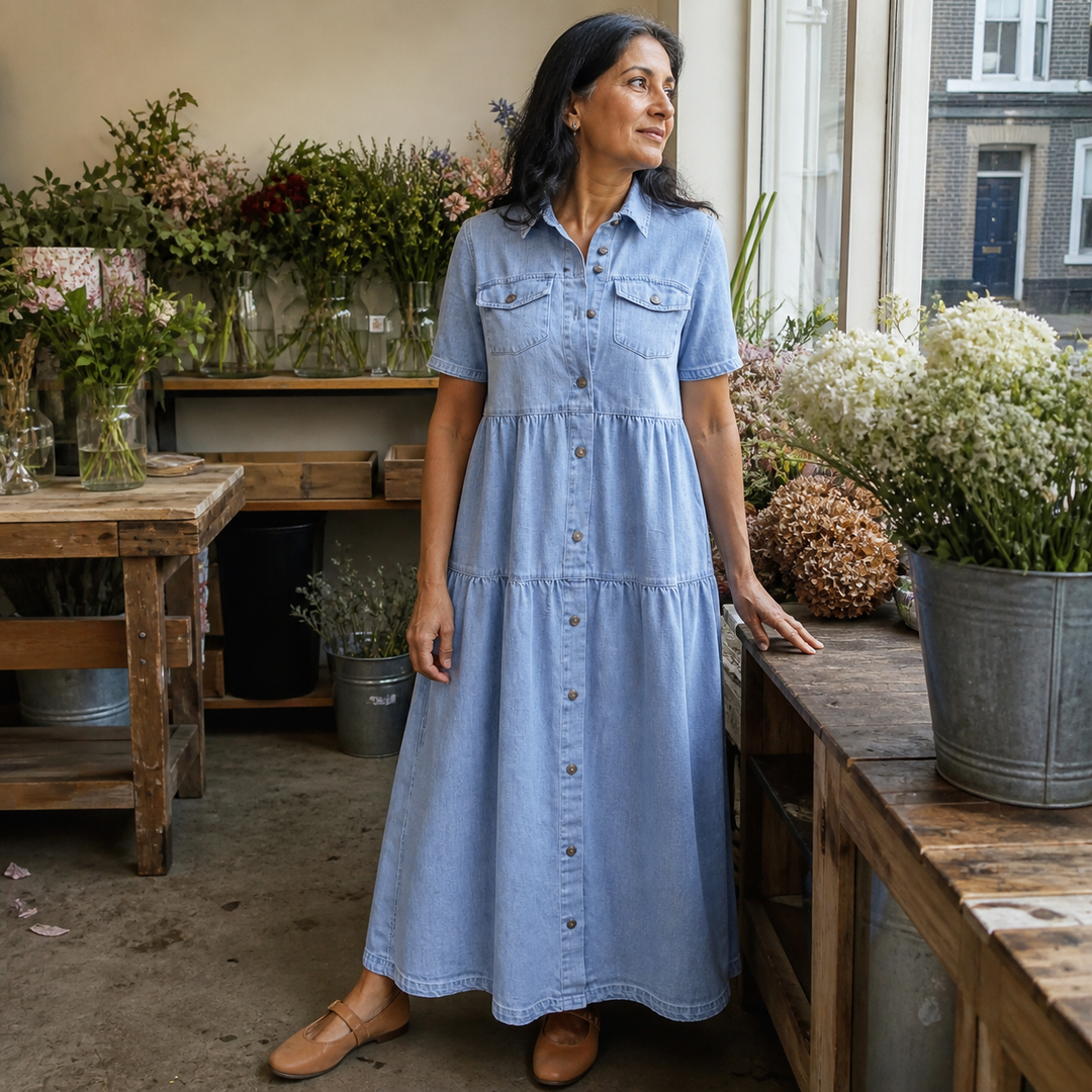Robe Longue Elizabeth à Boutons