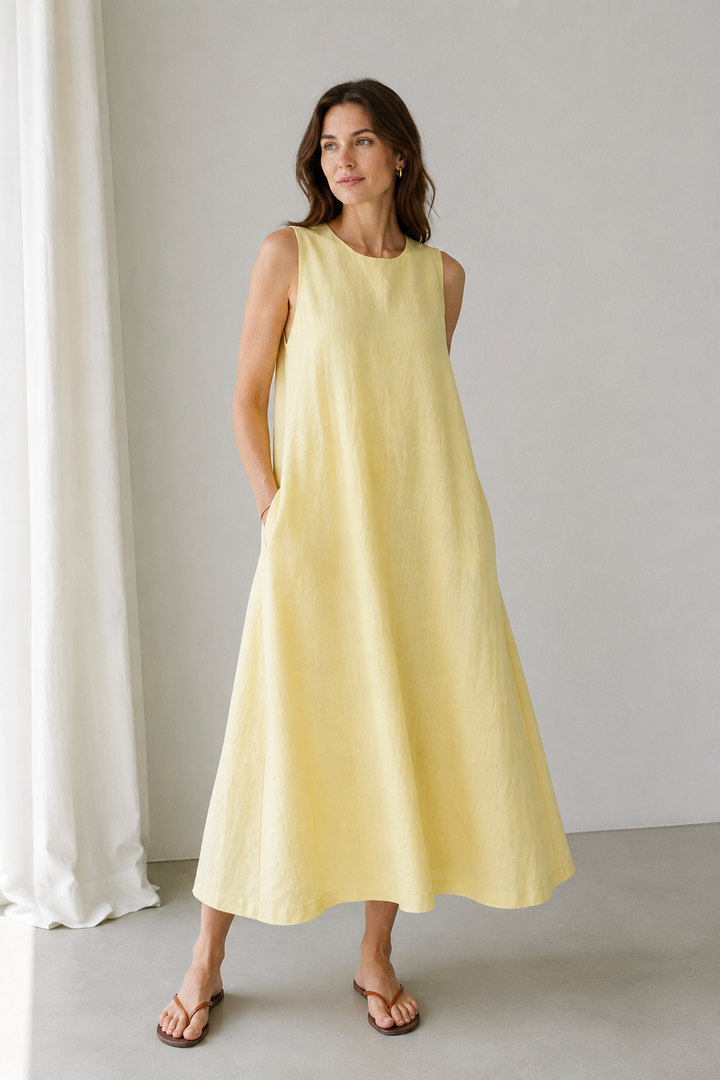 Robe midi ample sans manches
