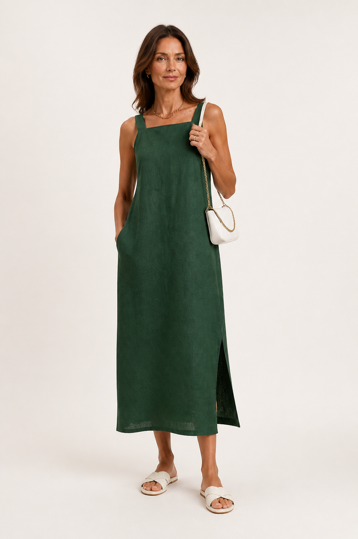 Robe Midi en Coton et Lin