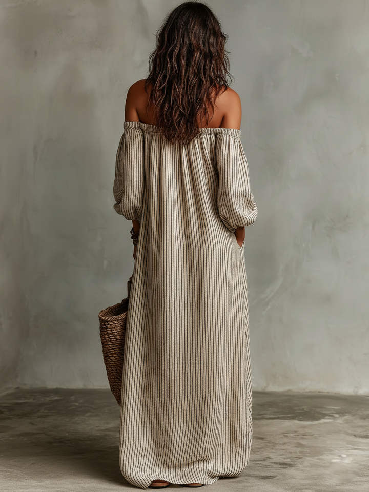 Robe Longue Épaules Dénudées Légère