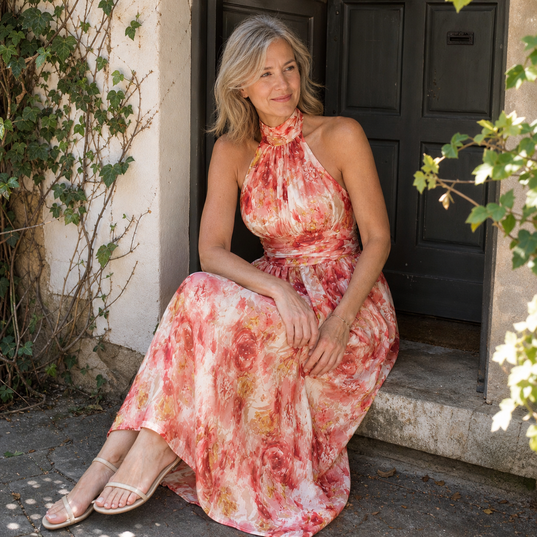 Robe Longue Dos Nu Col Halter
