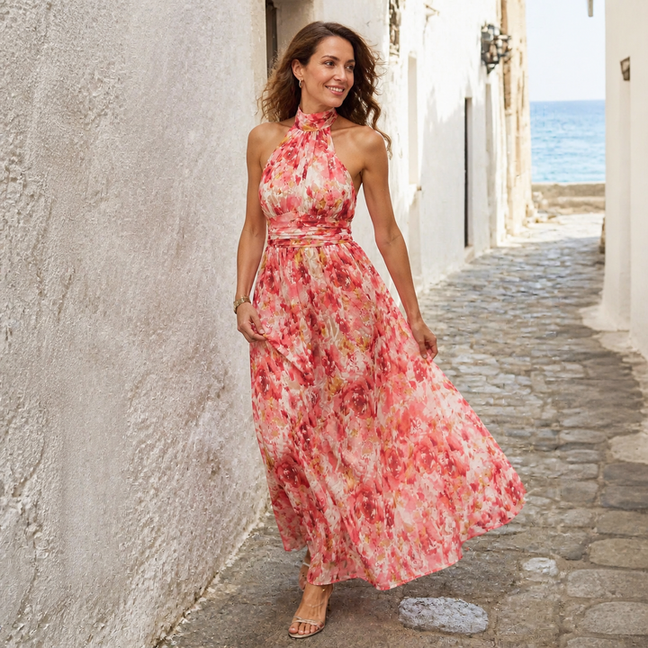 Robe Longue Dos Nu Col Halter
