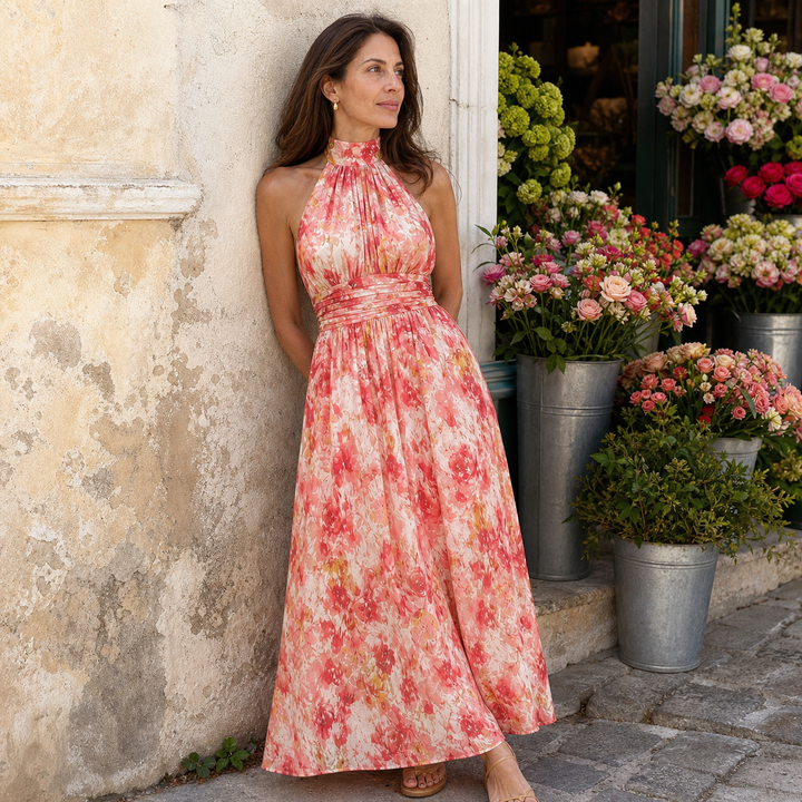 Robe Longue Dos Nu Col Halter