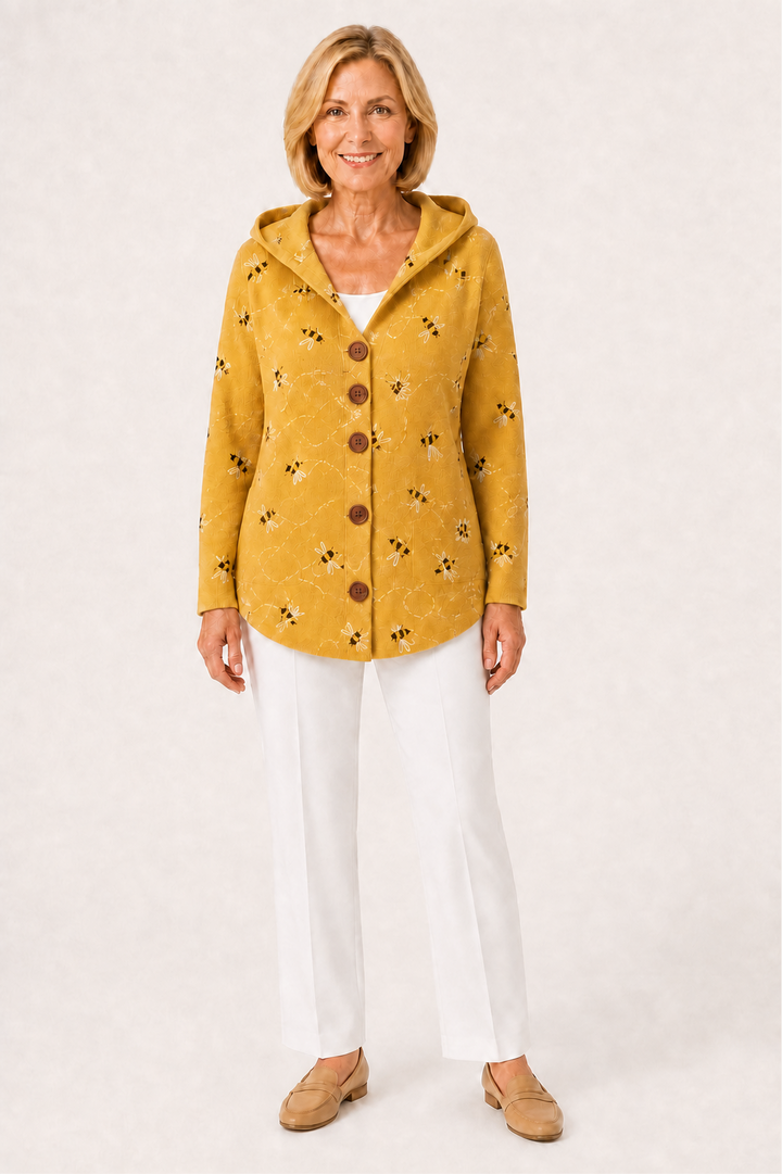Cardigan à capuche Honeybee imprimé abeilles