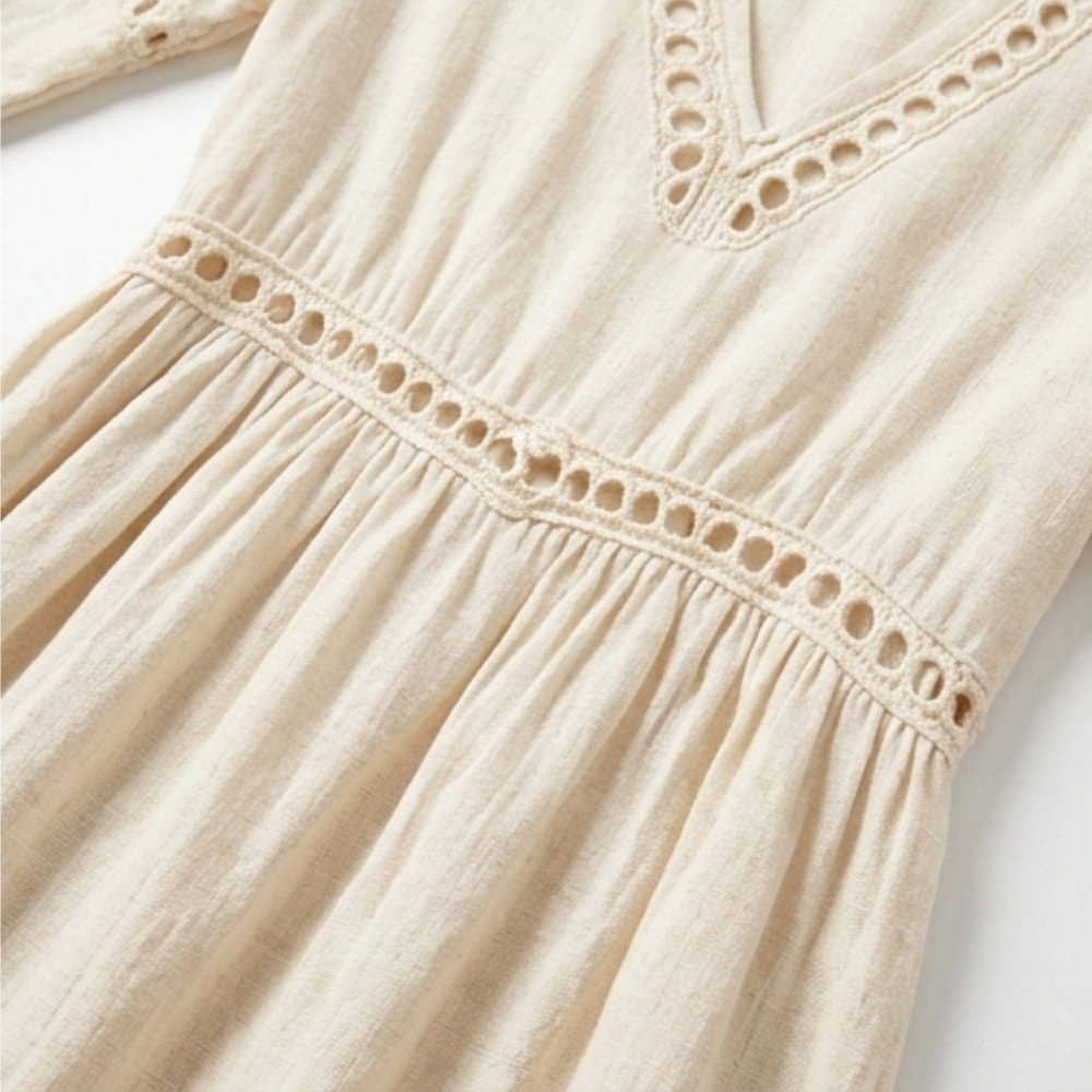 Robe Midi à Finition Crochet