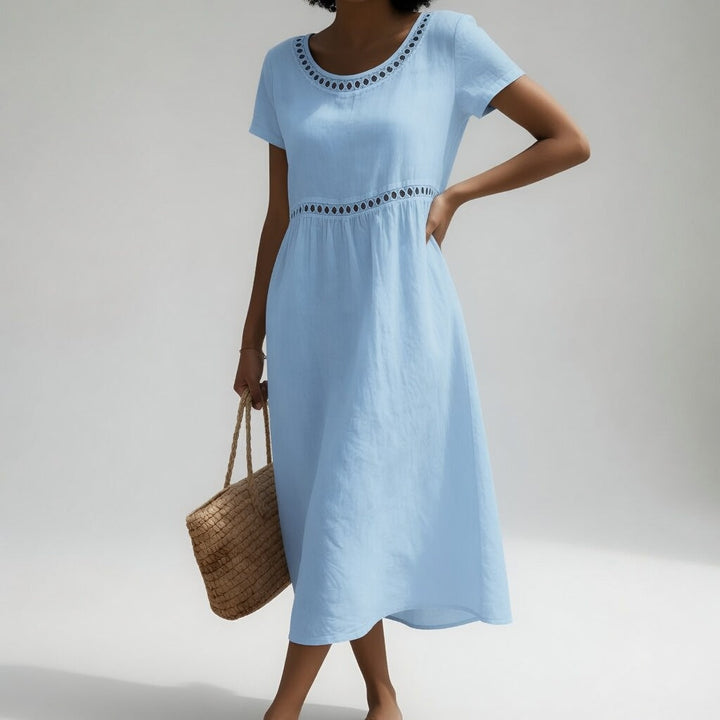 Robe Midi Ample Brodée